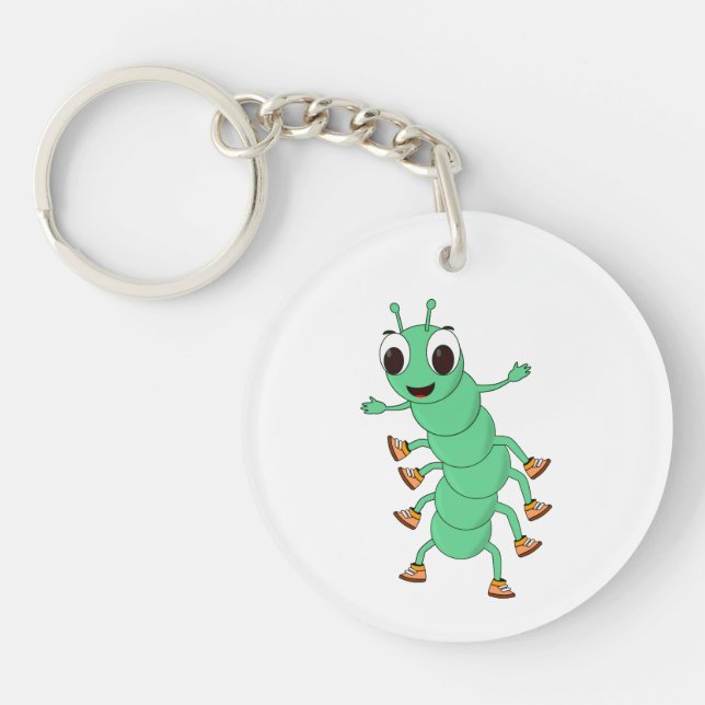 Green Caterpillar Keychain (Front)