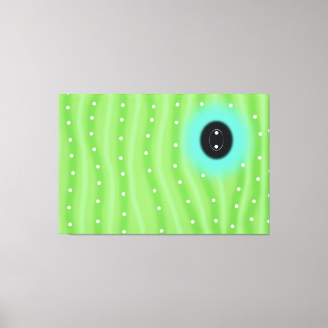 Green Caterpillar Pattern Gallery Wrap Wall Canvas (Front)