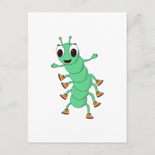Green Caterpillar Postcard