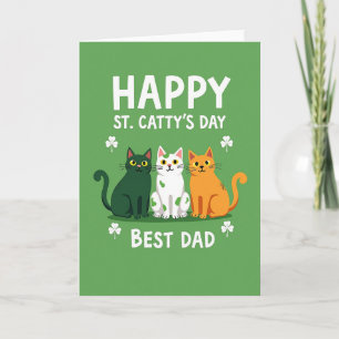 Green Cats Best Dad Card