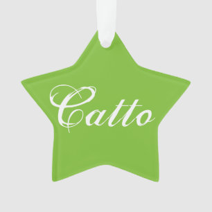 Green "Catto" Star Ornament