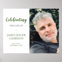 Green Celebration of Life With Photo Celebrating