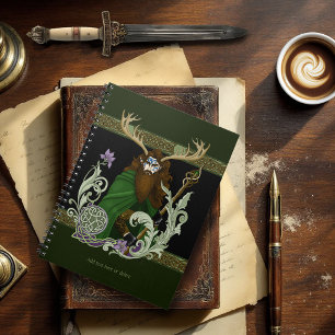 Green Celtic Antlers Man  Notebook