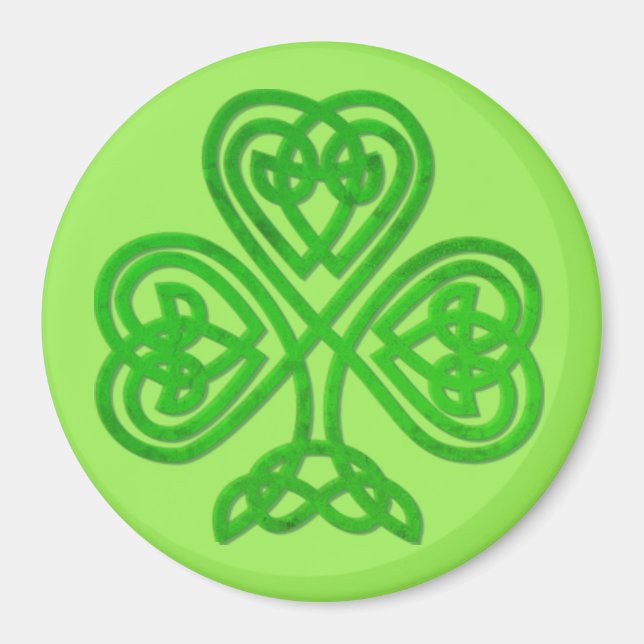 Green Celtic Clover Irish Magnet (Front)
