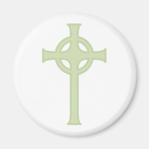 Green Celtic Cross Magnet