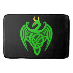 Green Celtic Dragon Bath Mat