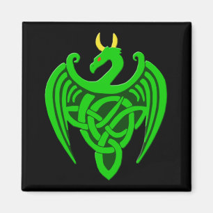 Green Celtic Dragon Magnet