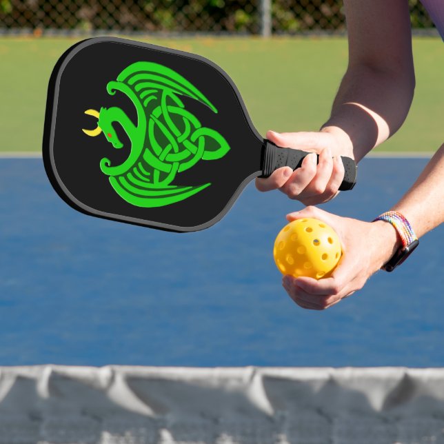 Green Celtic Dragon Pickleball Paddle (Insitu)