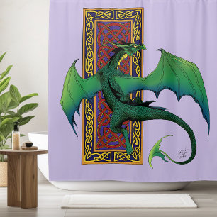 Green Celtic Dragon Purple Fantasy Knotwork