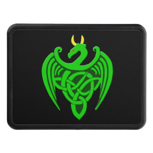 Green Celtic Dragon Trailer Hitch Cover
