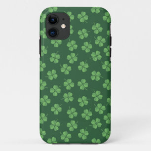 Green Celtic Irish Four Leafed Clovers St. Patrick iPhone 11 Case