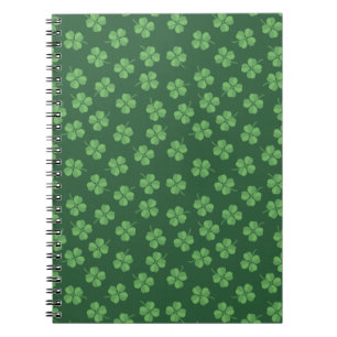 Green Celtic Irish Four Leafed Clovers St. Patrick Notebook