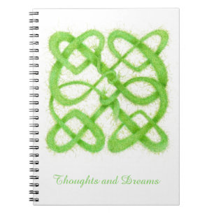 GREEN CELTIC KNOT 6.5x8.75 Spiral Notebook 