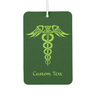 Green Celtic Knot Caduceus Air Freshener