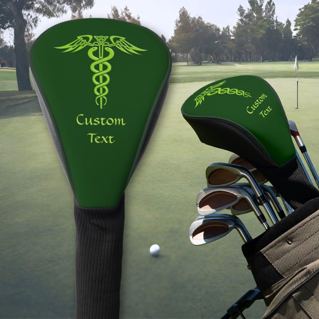 Green Celtic Knot Caduceus Golf Head Cover (Creator Uploaded)