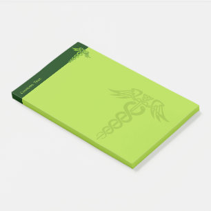 Green Celtic Knot Caduceus Post-it Notes