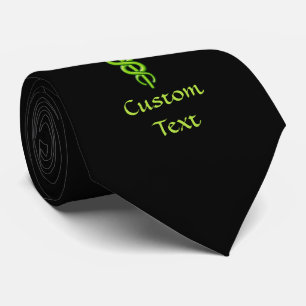 Green Celtic Knot Caduceus Tie