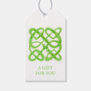 GREEN CELTIC KNOT Gift Tags