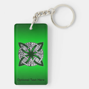 Green Celtic Knot Original Art Keychain