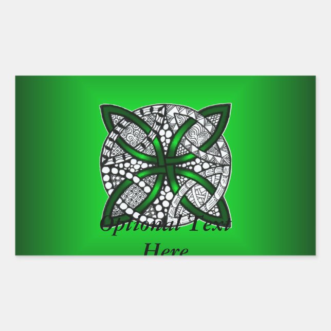 Green Celtic Knot Original Art Sticker (Front)