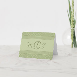 Green Celtic Knot Personalized Card with Monogram