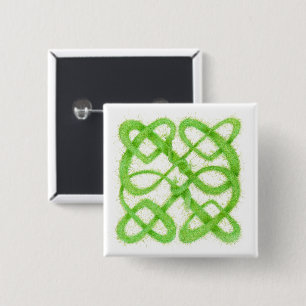 GREEN CELTIC KNOT Square Pin Button