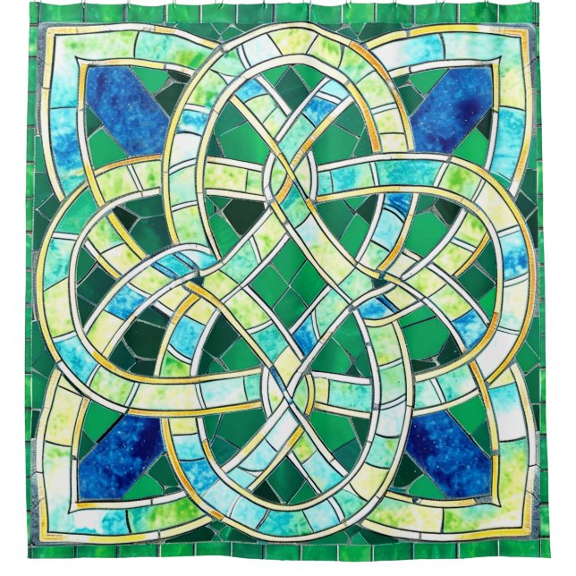 Green Celtic Knot Stone Mosaic (Front)