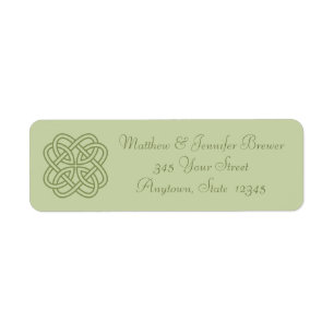 Green Celtic Knot Thin Envelope Address Labels