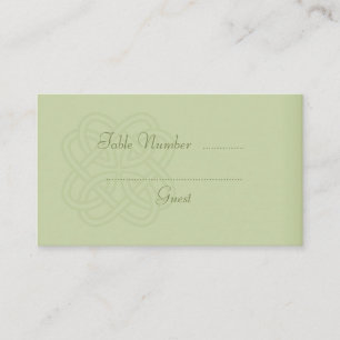 Green Celtic Knot Wedding Table Place Cards
