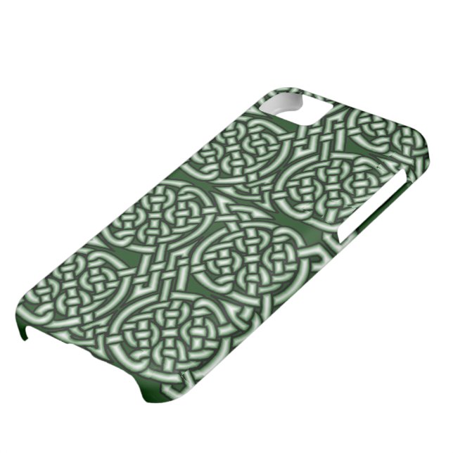 Green Celtic knotwork art Case-Mate iPhone Case (Bottom)