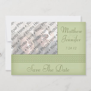 Green Celtic Photo Save the Date Announcement