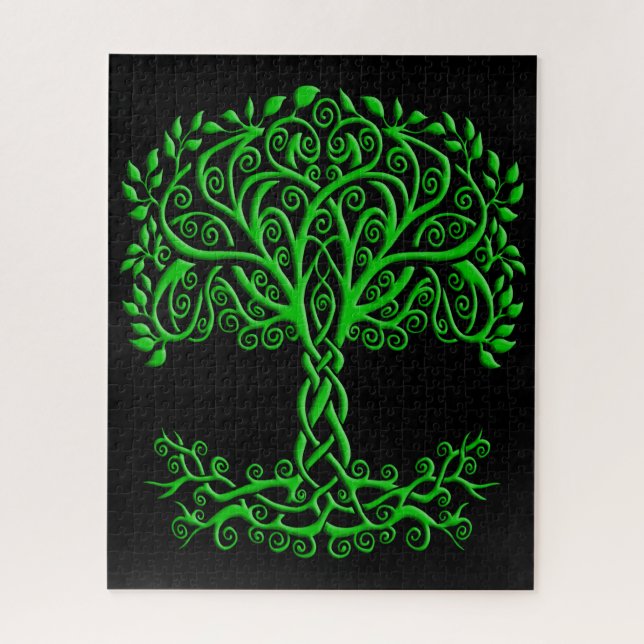 Green Celtic Tree Of Life Jigsaw Puzzle (Vertical)