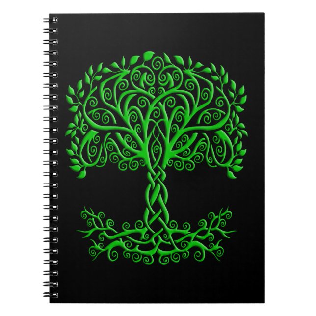 Green Celtic Tree Of Life Notebook (Front)