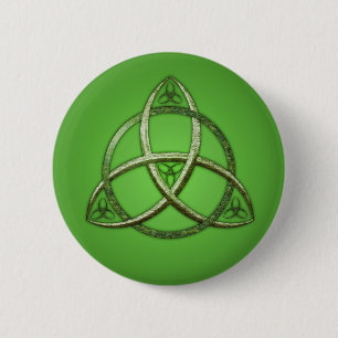 Green Celtic Trinity Knot 2 Inch Round Button