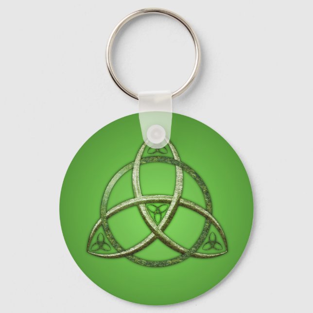 Green Celtic Trinity Knot Keychain (Front)