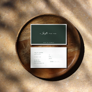 Green Certificat cadeau minimaliste moderne