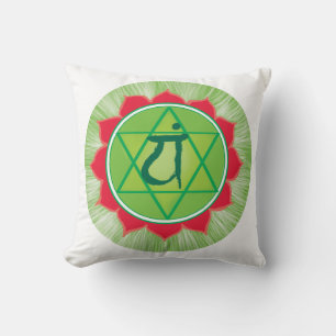 Green Chakra Heart Chakra Anahata Pilliow Throw Pillow