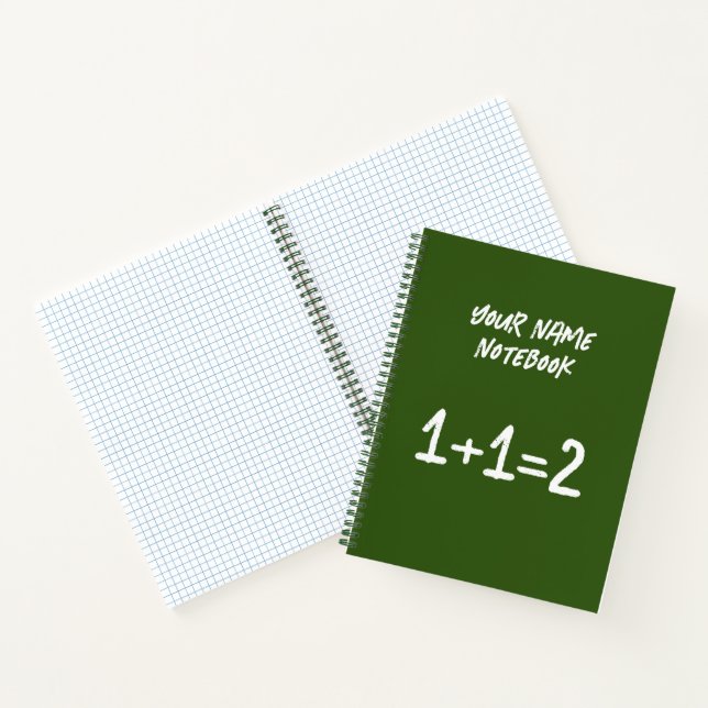 Green chalkboard graph notebook with square grid (Inside)
