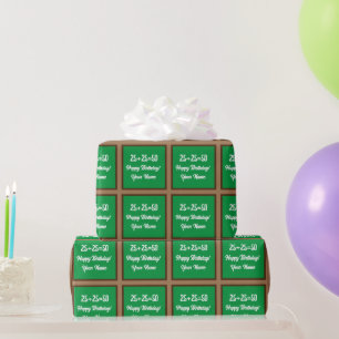 Green chalkboard math teacher Birthday Wrapping Paper