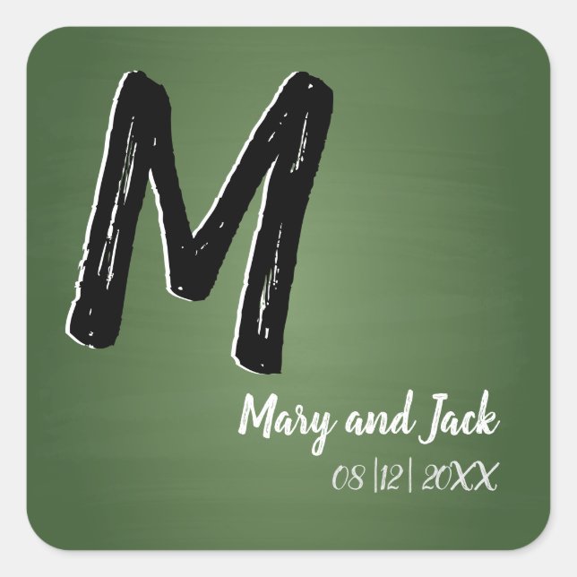 Green Chalkboard Rustic Old School Budget Value  Square Sticker (Front)