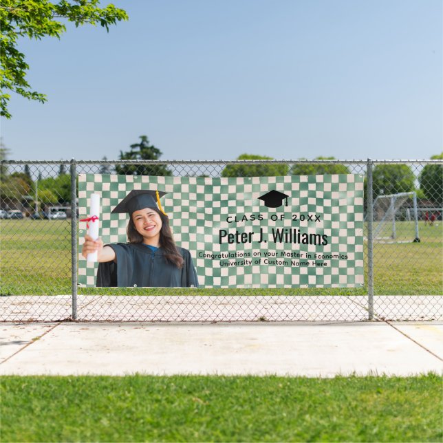 Green Check Edit Photo Graduation Congratulations Banner (Insitu)
