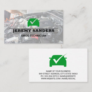 Green Check Mark   Auto Services   Engine Bay Business Card