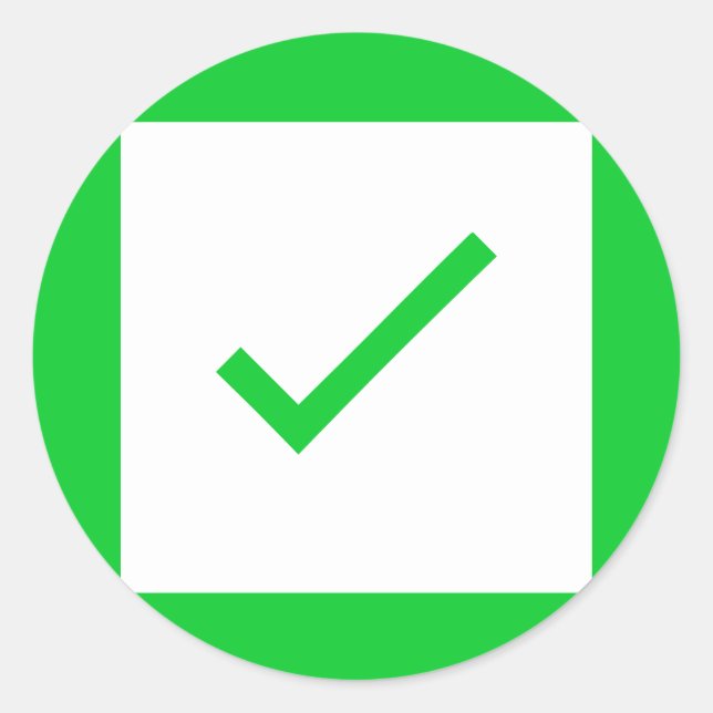 Green check mark sign tick icon stickers (Front)