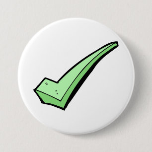 Green Check Mark Tick Symbol 3 Inch Round Button