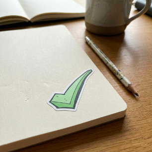 Green Check Mark Tick Symbol Classic Round Sticker