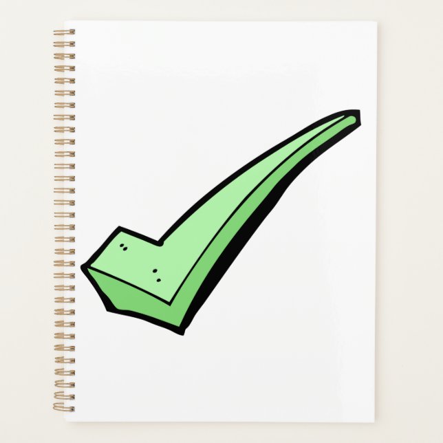 Green Check Mark Tick Symbol Planner (Front)