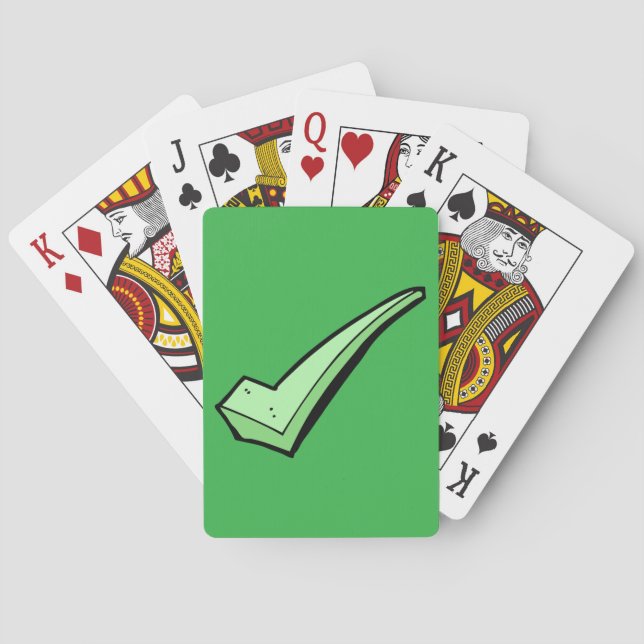 Green Check Mark Tick Symbol Playing Cards (Back)