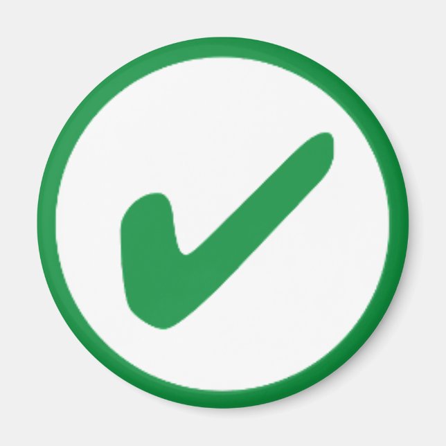 Green Check Mark Write Symbol Magnet (Front)