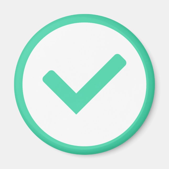 Green Check Mark Write Symbol Magnet (Front)