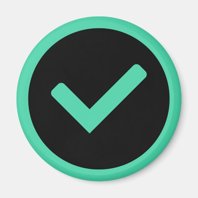 Green Check Mark Write Symbol Magnet (Front)